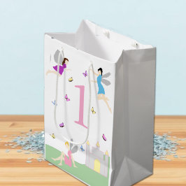 Bolsa De Regalo Mediana Primer cumpleaños de hada