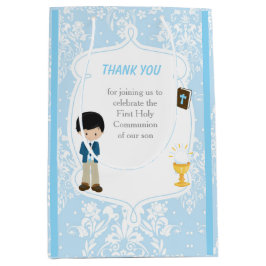 Bolsa De Regalo Mediana Primera Comunión Black Hair Boy Gracias