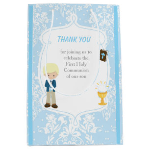 Bolsa De Regalo Mediana Primera Comunión Blonde Hair Boy Gracias