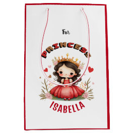 Bolsa De Regalo Mediana Princesa pequeña con vestido rojo