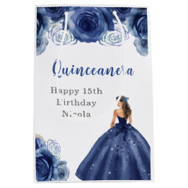 Bolsa De Regalo Mediana Princesas con vestimenta azul de la marina