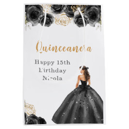 Bolsa De Regalo Mediana Princesas vestidas de negro Quinceanera