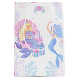Bolsa De Regalo Mediana Princess & Mermaid Birthday Invitation Card