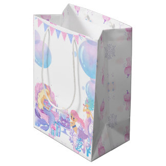 Bolsa De Regalo Mediana Princess & Mermaid Birthday Invitation Card