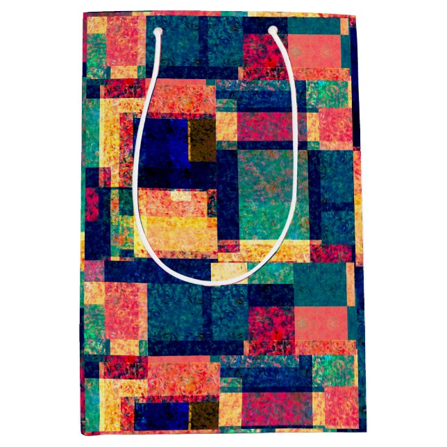 Bolsa De Regalo Mediana Prismatic Blocks – Modern Abstract Geometric (Anverso)