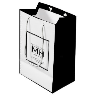 Bolsa De Regalo Mediana Profesional de negocios moderno en blanco y negro