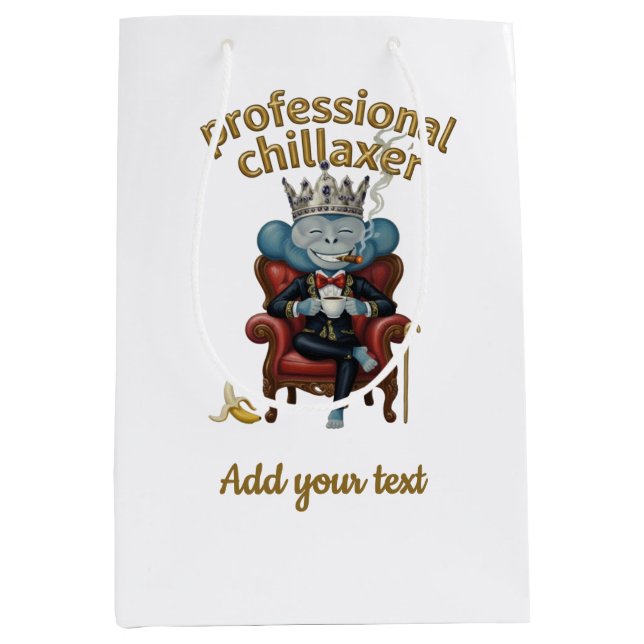 Bolsa De Regalo Mediana Professional Chillaxer Monkey king Funny Cool App (Anverso)