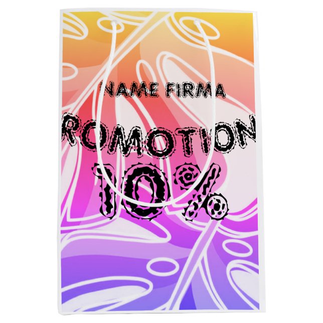 Bolsa De Regalo Mediana Promociones nombre personalizado (Anverso)