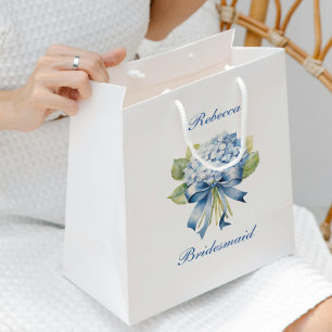 Bolsa De Regalo Mediana Propuesta de la dama de honor Blue Hydrangea