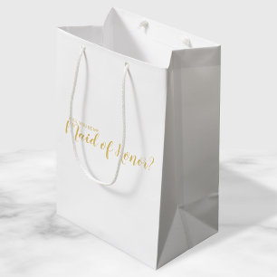 Bolsa De Regalo Mediana Propuesta de matrimonio de honor sobre el oro de e