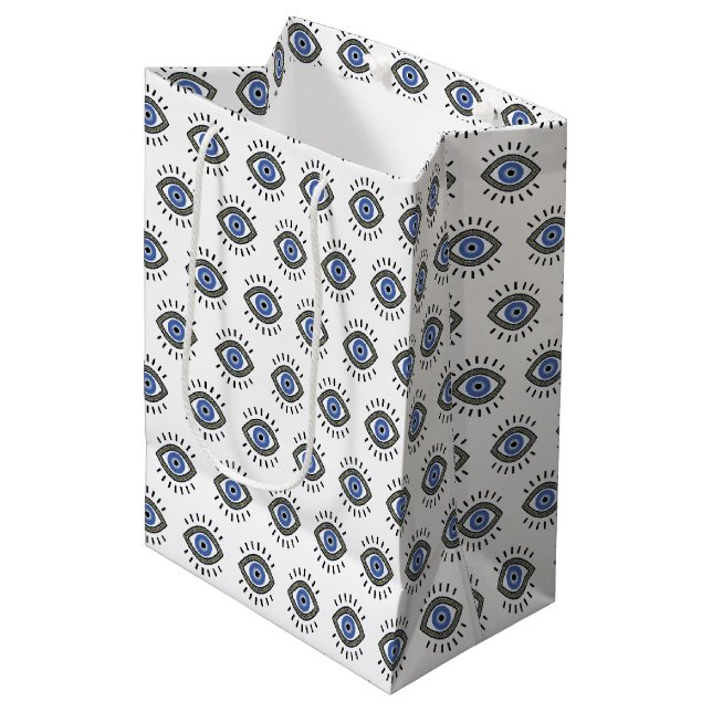 Bolsa De Regalo Mediana Protección de ojos malvados, ojos azules (Angulo Anverso)