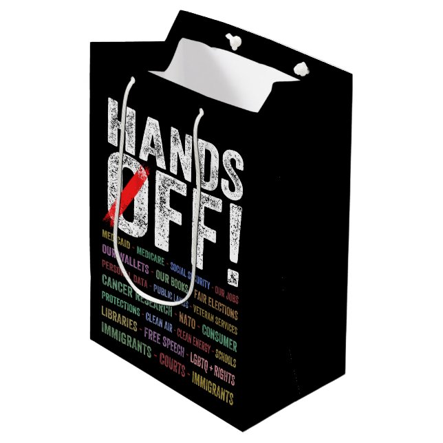 Bolsa De Regalo Mediana Protesta sin manos (Angulo Anverso)