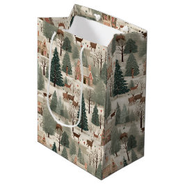 Bolsa De Regalo Mediana Pueblo Nevado Cream