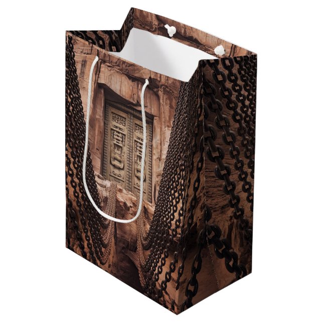 Bolsa De Regalo Mediana puerta de cadena de bronce (Angulo Anverso)