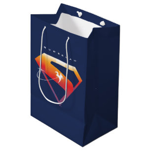Bolsa De Regalo Mediana Puesta de sol Vuelo Superman Escudo