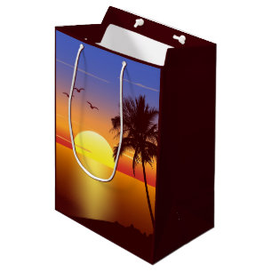 Bolsa De Regalo Mediana Puesta del sol en la playa tropical