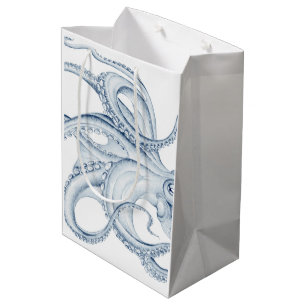 Bolsa De Regalo Mediana Pulpo azul Cephalopod Tinta Kraken
