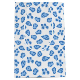 Bolsa De Regalo Mediana Punto de leopardo en porcelana azul