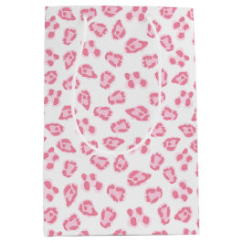 Bolsa De Regalo Mediana Punto de Leopardo en Rosa