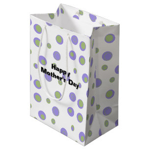 Bolsa De Regalo Mediana Punto de polca verde púrpura moderno