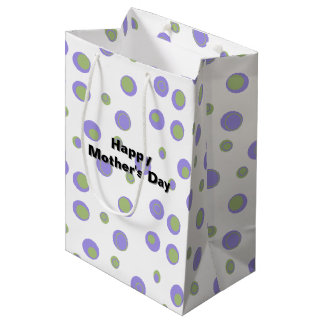 Bolsa De Regalo Mediana Punto de polca verde púrpura moderno