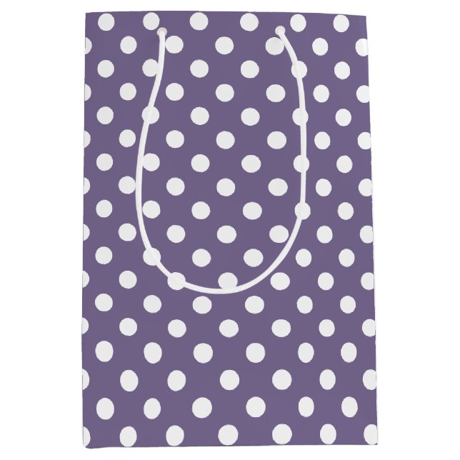 Bolsa De Regalo Mediana Punto de Polka en Púrpura (Anverso)