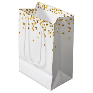 Bolsa De Regalo Mediana Puntos atractivos del confeti del oro