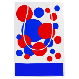 Bolsa De Regalo Mediana Puntos de Polka Rojo, Blanco y Azul
