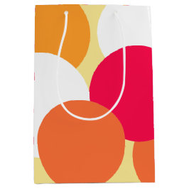 Bolsa De Regalo Mediana Puntos de polka rosa, Naranja y amarillo