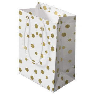 Bolsa De Regalo Mediana Puntos del confeti del oro