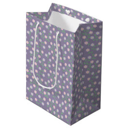 Bolsa De Regalo Mediana Purple Floral Birthday