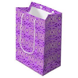 Bolsa De Regalo Mediana Purple Grey Art Deco Valentine Engagement Diversió