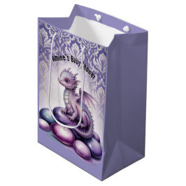 Bolsa De Regalo Mediana Purple Magical Dragon Baby Shower