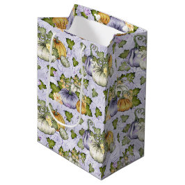 BOLSA DE REGALO MEDIANA PURPLE NARANJA BLANCO FALL AUTUMN PUMPKINS