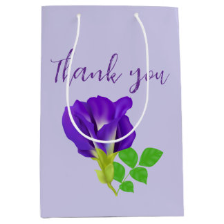Bolsa De Regalo Mediana Púrpura Floral Bloom