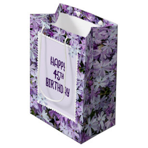Bolsa De Regalo Mediana Púrpura Flox Por 45 Años