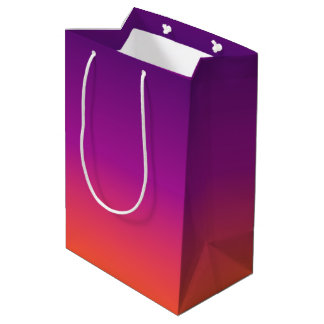 Bolsa De Regalo Mediana Púrpura, rosa y gradiente naranja