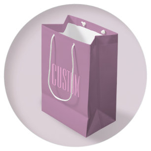 Bolsa De Regalo Mediana Púrpura y rosa claro pastel   Texto editable moder