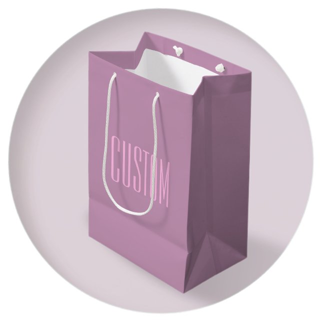 Bolsa De Regalo Mediana Púrpura y rosa claro pastel | Texto editable moder (Subido por el creador)