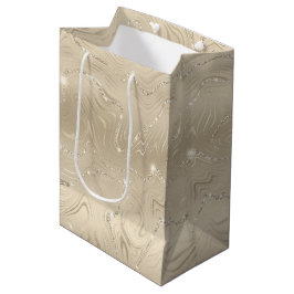 Bolsa De Regalo Mediana Purpurina beige de fondo de Champagne de lujo