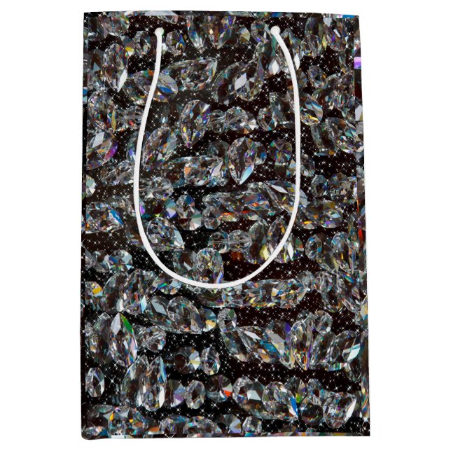 Bolsa De Regalo Mediana Purpurina de diamantes Sparkle Elegant (Anverso)