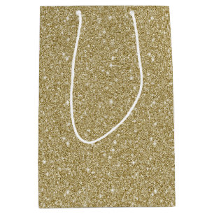 Bolsa De Regalo Mediana Purpurina del oro