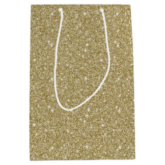 Bolsa De Regalo Mediana Purpurina del oro