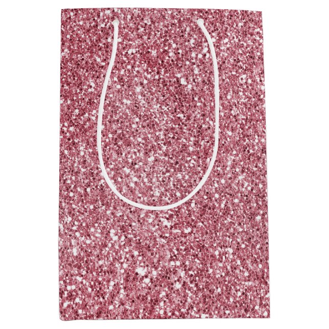 Bolsa De Regalo Mediana Purpurina Girly Pink Rose   (Anverso)