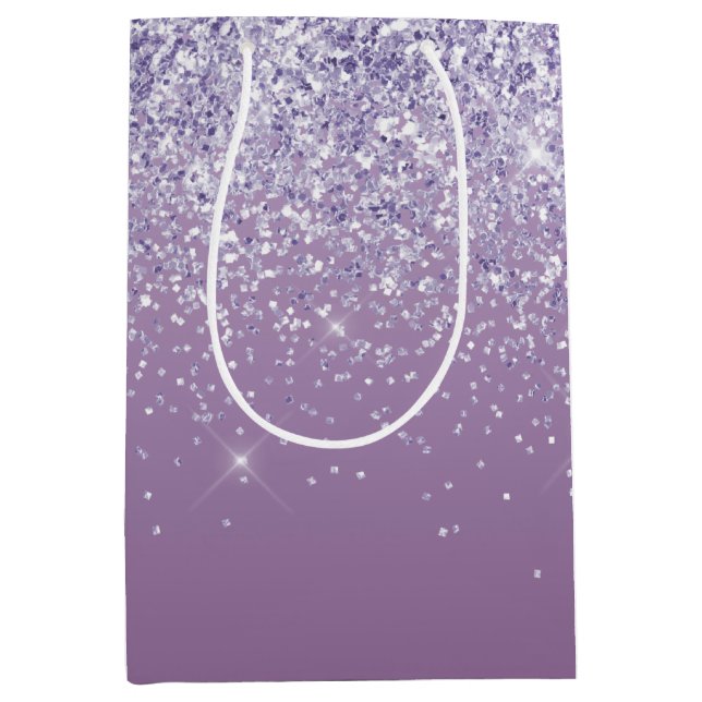Bolsa De Regalo Mediana Purpurina morado (Anverso)