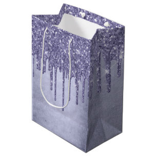 Bolsa De Regalo Mediana Purpurina morado de goteo Vierta de hielo de lav