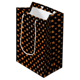 Bolsa De Regalo Mediana Purpurina NEGRO Y NARANJA MIRA HALLOWEEN