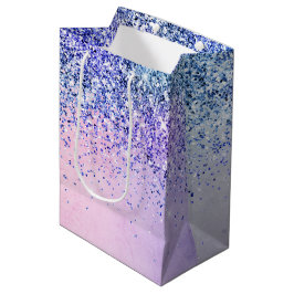 Bolsa De Regalo Mediana Purpurina Ombre Azul Púrpura