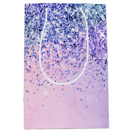 Bolsa De Regalo Mediana Purpurina Ombre Azul Púrpura