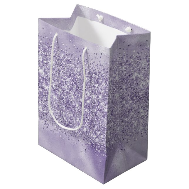 Bolsa De Regalo Mediana Purpurina Purple Glitzy       (Angulo Anverso)